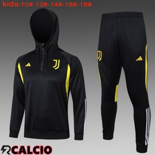 Giacca Con Cappuccio Tuta Juventus Bambino Nero 2024/2025  Giacca Con Cappuccio Tuta Juventus Bambino Nero 2024/2025