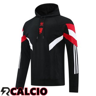 Felpa Con Cappuccio Manchester United Nero 2024/2025  Felpa Con Cappuccio Manchester United Nero 2024/2025