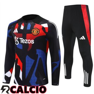 Insieme Tuta Calcio Manchester United Nero Rosso 2024/2025