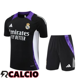 Insieme T Shirt Allenamento Real Madrid + Pantaloncini Nero 2024/2025