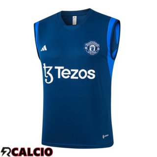 Canotta Allenamento Manchester United + Pantaloncini Blu Reale 2024/2025