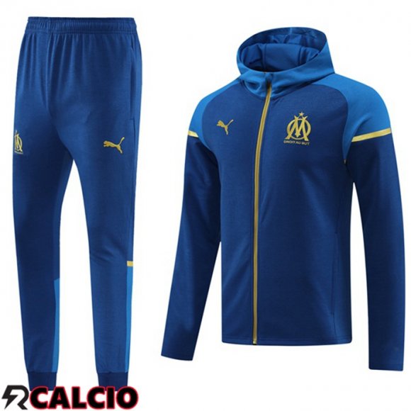 Tuta Calcio - Giacca A Vento Marsiglia OM Blu 2024/2025  Tuta Calcio - Giacca A Vento Marsiglia OM Blu 2024/2025