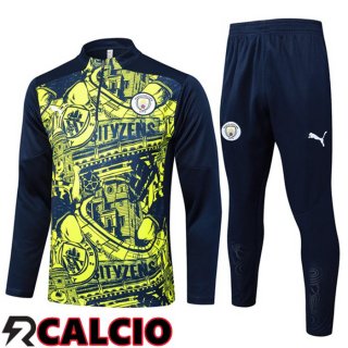 Insieme Tuta Calcio Manchester City Verde Blu Reale 2024/2025