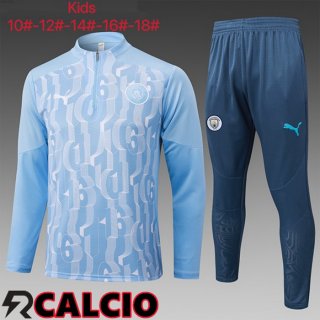 Insieme Tuta Calcio Manchester City Bambino Blu 2025/2026  Insieme Tuta Calcio Manchester City Bambino Blu 2025/2026