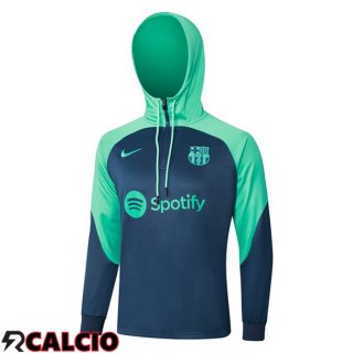 Felpa Con Cappuccio FC Barcellona Verde Blu 2024/2025  Felpa Con Cappuccio FC Barcellona Verde Blu 2024/2025