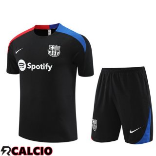 Insieme T Shirt Allenamento FC Barcellona + Pantaloncini Nero 2024/2025