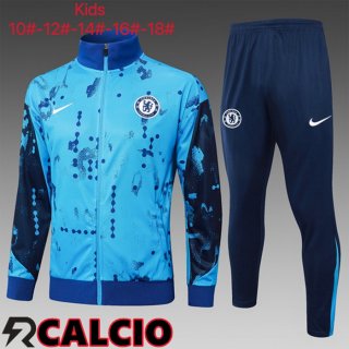 Insieme Tuta Calcio - Giacca FC Chelsea Bambino Blu 2025/2026  Insieme Tuta Calcio - Giacca FC Chelsea Bambino Blu 2025/2026