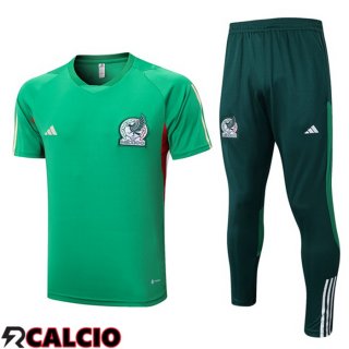 T Shirt Allenamento Messico + Pantaloni Verde 2023/2024