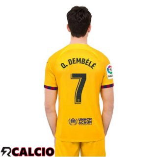 Quarto Maglia FC Barcellona (O. DEMBÉLÉ 7) Giallo 2022/2023