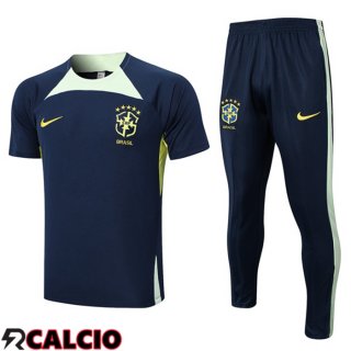 T Shirt Allenamento Brasile + Pantaloni Blu Reale 2023/2024