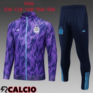 Insieme Tuta Calcio - Giacca Argentina Bambino Viola 2023/2024  Insieme Tuta Calcio - Giacca Argentina Bambino Viola 2023/2024
