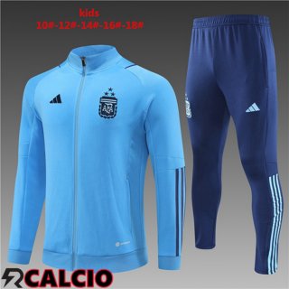 Insieme Tuta Calcio - Giacca Argentina Bambino Blu 2023/2024  Insieme Tuta Calcio - Giacca Argentina Bambino Blu 2023/2024