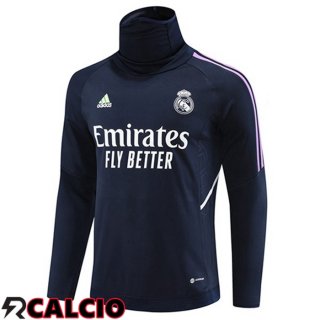 Felpa Allenamento Real Madrid Collo alto Blu Reale 2023/2024  Felpa Allenamento Real Madrid Collo alto Blu Reale 2023/2024