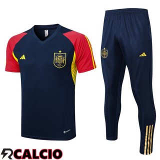 T Shirt Allenamento Spagna + Pantaloni Blu Reale 2023/2024  T Shirt Allenamento Spagna + Pantaloni Blu Reale 2023/2024