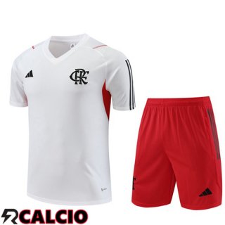 T Shirt Allenamento Flamengo + Pantaloncini Bianco 2023/2024