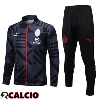 Insieme Tuta Calcio - Giacca AC Milan Nero 2023/2024  Insieme Tuta Calcio - Giacca AC Milan Nero 2023/2024