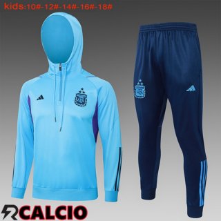 Giacca Con Cappuccio Tuta Calcio Argentina Bambino Blu 2024/2025  Giacca Con Cappuccio Tuta Calcio Argentina Bambino Blu 2024/2025