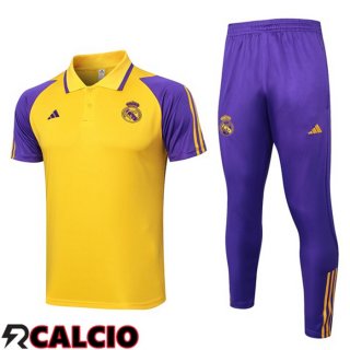 Kit Maglia Polo Real Madrid + Pantaloni Giallo 2024/2025  Kit Maglia Polo Real Madrid + Pantaloni Giallo 2024/2025