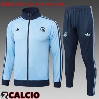 Insieme Tuta Calcio - Giacca Argentina Bambino Blu 2025/2026  Insieme Tuta Calcio - Giacca Argentina Bambino Blu 2025/2026