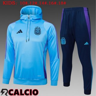 Giacca Con Cappuccio Tuta Calcio Argentina Bambino Blu 2025/2026  Giacca Con Cappuccio Tuta Calcio Argentina Bambino Blu 2025/2026
