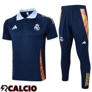 Insieme Polo Real Madrid + Pantaloni Blu Reale 2025/2026  Insieme Polo Real Madrid + Pantaloni Blu Reale 2025/2026