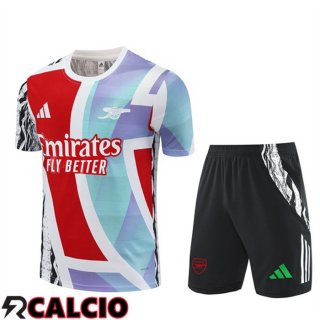 Insieme T Shirt Allenamento Arsenal + Pantaloncini Rosso Bianco 2025/2026
