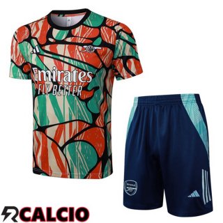 Insieme T Shirt Allenamento Arsenal + Pantaloncini Rosso Verde 2025/2026