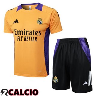 Insieme T Shirt Allenamento Real Madrid + Pantaloncini Giallo 2025/2026