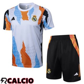 Insieme T Shirt Allenamento Real Madrid + Pantaloncini Bianco 2025/2026