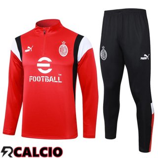 Insieme Tuta Calcio AC Milan Rosso 2023/2024  Insieme Tuta Calcio AC Milan Rosso 2023/2024