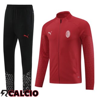 Insieme Tuta Calcio AC Milan Rosso/Nero 2024/2025  Insieme Tuta Calcio AC Milan Rosso/Nero 2024/2025