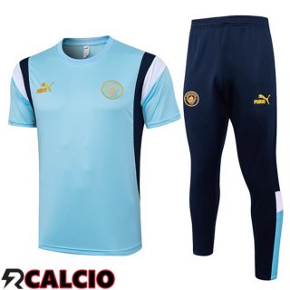 Kit T Shirt Allenamento Manchester City + Pantaloni Blu 2024/2025