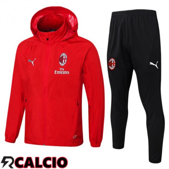 Tuta Calcio - Giacca A Vento AC Milan Rosso 2025/2026  Tuta Calcio - Giacca A Vento AC Milan Rosso 2025/2026