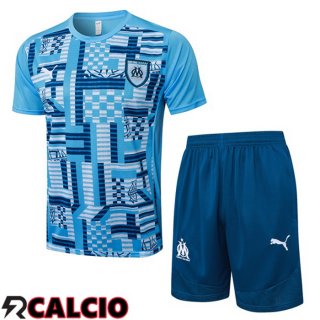 Insieme T Shirt Allenamento Marsiglia OM + Pantaloncini Blu 2025/2026