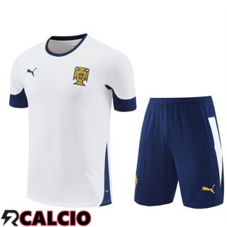 Insieme T Shirt Allenamento Portogallo + Pantaloncini Bianco 2025/2026  Insieme T Shirt Allenamento Portogallo + Pantaloncini Bianco 2025/2026