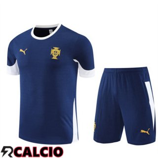 Insieme T Shirt Allenamento Portogallo + Pantaloncini Blu Reale 2025/2026  Insieme T Shirt Allenamento Portogallo + Pantaloncini Blu Reale 2025/2026