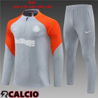 Insieme Tuta Calcio Inter Milan Bambino Grigio Arancia 2024/2025