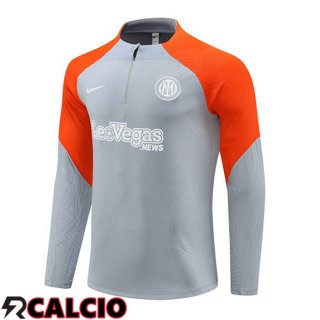Felpa Allenamento Inter Milan Grigio Arancia 2024/2025  Felpa Allenamento Inter Milan Grigio Arancia 2024/2025
