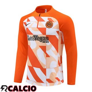 Felpa Allenamento Inter Milan Bianco Arancia 2024/2025  Felpa Allenamento Inter Milan Bianco Arancia 2024/2025