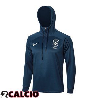 Felpa Cappuccio Brasile Blu Reale 2024/2025  Felpa Cappuccio Brasile Blu Reale 2024/2025