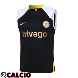 Canotta Allenamento FC Chelsea Nero Bianco 2024/2025  Canotta Allenamento FC Chelsea Nero Bianco 2024/2025