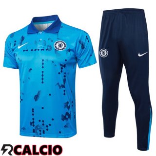 Insieme Polo FC Chelsea + Pantaloni Blu 2025/2026  Insieme Polo FC Chelsea + Pantaloni Blu 2025/2026