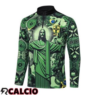 Felpa Allenamento Brasile Verde Nero 2025/2026  Felpa Allenamento Brasile Verde Nero 2025/2026