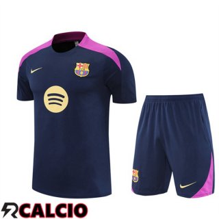 Insieme T Shirt Allenamento FC Barcellona + Pantaloncini Blu Reale 2025/2026