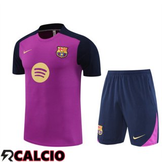 Insieme T Shirt Allenamento FC Barcellona + Pantaloncini Viola 2025/2026