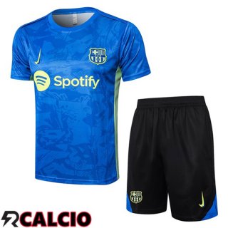 Insieme T Shirt Allenamento FC Barcellona + Pantaloncini Blu 2025/2026