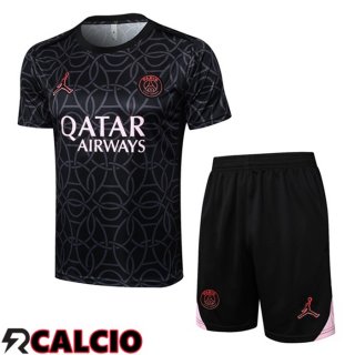 Insieme T Shirt Allenamento Jordan Paris PSG + Pantaloncini Nero 2025/2026