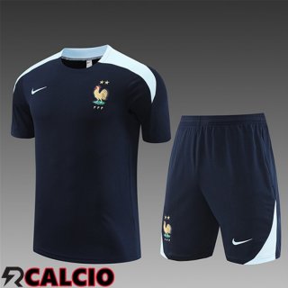 Maglia Allenamento + Pantaloncini Francia Bambino Blu Navy 2023/2024