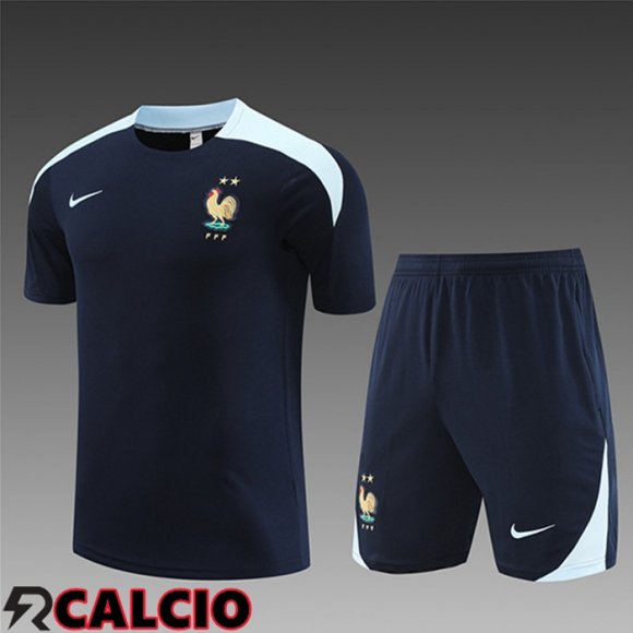Maglia Allenamento + Pantaloncini Francia Bambino Blu Navy 2023/2024  Maglia Allenamento + Pantaloncini Francia Bambino Blu Navy 2023/2024