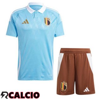 Maglia Belgio Bambino Seconda Blu UEFA Euro 2024  Maglia Belgio Bambino Seconda Blu UEFA Euro 2024